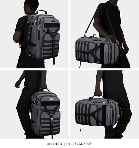 WITZMAN Carry On Travel Backpack for Men Large Convertible 45L Duffle Bag fit 17 Inch Laptop Airline Approved and Sling Bag Travel Sling Backpack Lightweight Casual Daypack