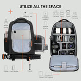TARION Camera Backpack for Photographers - Compact 15L Camera Bag with 15.6 Inch Laptop Compartment - Side Access Quick Draw - Anti-theft Hidden Pocket Tripod Holder Rain Cover - TB04 Black