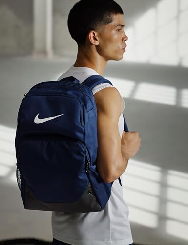 Nike Brasilia Backpack (X-Large), Midnight Navy/Black/White, MISC