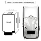 28 Inch Clear Suitcase Cover for Luggage TSA Approved Heavy Duty Waterproof PVC Protector Prevents Scratches Damage for Wheeled Travel Luggage