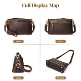 S-ZONE Small Genuine Leather Crossbody Bags for Women Purse and Handbag Wristlet