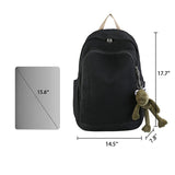KAOBIO Grunge Aesthetic Canvas Travel Daypack for Men Women Large Vintage College Rucksack Lightweight Laptop Backpack (Dark Purplish Gray)