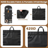 65" Long Garment Bags, 2 Pack Waterproof Travel Dress Bags for Hanging Clothes, Wedding Dress Cover Clothes Protector for Closet Storage, Suitable for Gowns, Tuxedos, Coats, Black