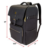 ENHANCE DnD Backpack - RPG DM Bag for Dungeons and Dragons - Travel DnD Bag Organizer fits 6-8 Books Upright, 18" Laptop/DM Screen Slot, Miniature Storage Foam Trays, Accessories Pockets, Map Strap