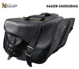 Milwaukee Leather SH665ZB Black Large Braided Zip Off PVC Throw Over Motorcycle Saddlebags - One Size
