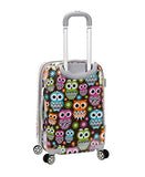 Rockland Departure Hardside Spinner Wheel Luggage, Owl, 2-Piece Set (20/28)