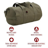 Rothco Heavy-Duty Canvas Shoulder Duffle Bag - Rugged Travel Gym Gear Equipment Bag, Olive Drab, 17 Inches
