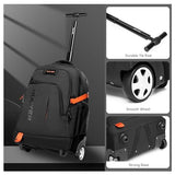 Rolling Backpack, 18 inch Laptop Travel Backpack with Wheels for Men Women, Rolling Wheeled Backpack for Business Travel