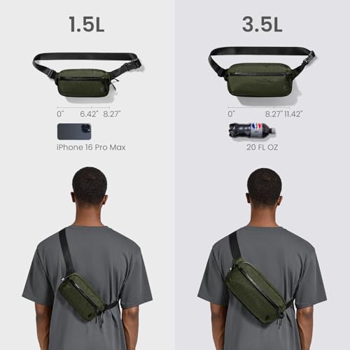 tomtoc 3.5L X-Pac Sling Bag with RFID Blocking Crossbody Pack for Men Women