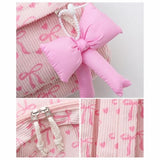 Cute Coquette Bow Multi-Pocket Backpack for Girls Laptop