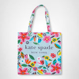 kate spade new york Cute Canvas Tote Bag for Women, Canvas Beach Bag, Book Tote with Pocket for Mother's Day, Safari Floral