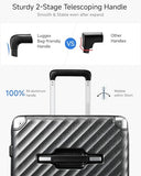 LUGGEX Trunk Luggage,KVT Expandable PC Hard Shell Large Checked 28 Inch Suitcase with Shock - Absorbing Wheels & TSA Lock(EX-Pro,Blue,28 inch,91L-105L)