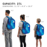 adidas Kids Affiliate Backpack – School Bag for Girls and Boys, 27L, Spray Gradient Team Royal Blue/Frozen Lemon Yellow, OSFA
