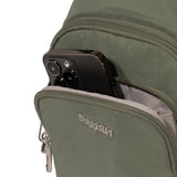 Securtex® Anti-Theft Daytripper Sling - 7x12" Travel Safe Crossbody Bag w/Locking Zippers, Slash-Resistance
