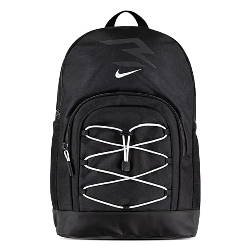 Nike 3BRAND Kids Blitz Bungee Backpack for School, Black/White