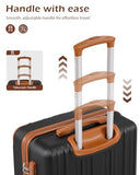 Coolife Luggage, Lightweight and Durable Hardshell, 24 in, apricot black