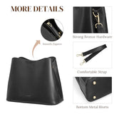 S-ZONE Leather Crossbody Bags for Women Shoulder Bag Multi Compartments Bucket Purses