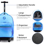 J World Sunrise Kids Rolling Backpack with Wheels for Girls Boys, Roller Bookbag for School, 18 x 13 x 9 Inches, Blue Gradient
