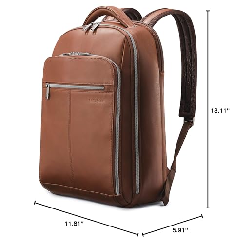 Samsonite Classic Leather Backpack, Cognac , One Size