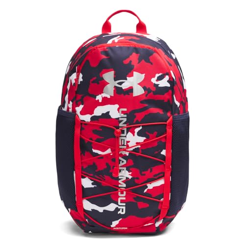 Under Armour Unisex Hustle Sport 6.0 Backpack, (600) Red/Midnight Navy/Metallic Silver, One Size Fits Most