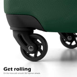 Coolife Luggage 3 Piece Set, Lightweight Durable Hardshell Suitcase set with 360° Spinner Wheels, TSA-approved Lock, Checked Family Travel Luggage sets, 20/24/28 Inch, Dark Green