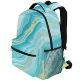 Wamika Turquoise Tie Dye Backpack Green Blue Marble School Backpacks Preschool Book Bag