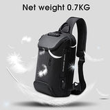 BANGE Anti theft Sling Backpack with Lock, Men's Sling Bag for Men, Shoulder Crossbody Backpack with USB Charging Port for Men and Women