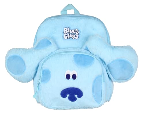 INTIMO Blue's Clues Fuzzy Soft Character Cartoon Face 12 Inch Backpack For Daily Use
