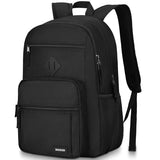 Black Backpack for Men and Women, Backpack for School Teens Boys and Girls, Lightweight Casual High School Bookbag, Daily-use Travel Laptop Backpack with USB Charging Port Fits 15.6 Inch Notebook