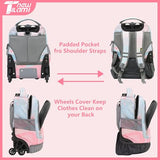 NEW TILAMI 16 Inch Rolling Backpack Carry-on Wheeled Laptop Backpack with Wheels for Girls Boys School, Pink