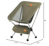 Naturehike YL08 Ultralight Camping Chair, 2.12 LBS Portable Backpacking Chair with Anti-Sinking Feet, Lightweight Compact Folding Hiking Camp Chair