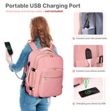 DEVPNR Rolling Backpack for Women, Travel Backpack with Wheels, Sweet Pink