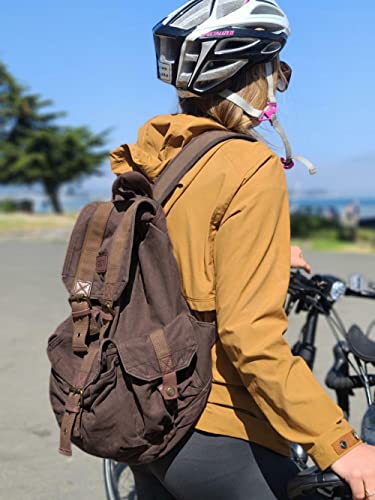 GOOTIUM 21101KA-S Specially High Density Thick Canvas Backpack Rucksack, Coffee, Small
