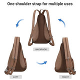 WITZMAN Canvas Sling Bag for Men Vintage Convertible Sling Backpack