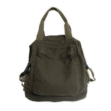 Sumleno Small Boho Canvas Backpack for Women Vintage Style Outdoor Travel Bag Casual Daypack Grunge Aesthetic Hippie Y2K Backpack (Green,One Size)