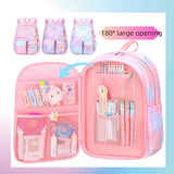 Kids Backpack for Girls Girls Backpack Rainbow School Bag for Elementary Primary School With Pen Bag -16inch Purple
