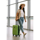 World Traveler Dejuno Tonal 20-Inch Carry-On Polycarbonate Lightweight Hardside Expandable Spinner Luggage Suitcase with TSA Lock - Matcha