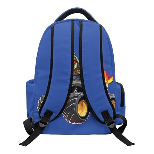 YEXIATODO Chariot Dinosaur Backpacks for Boys Cool Dinosaurs Bookbag Zip up Schookbag Elementary Student Backpack Large Capacity School Bags Protable Primary School Daypack with Side Pockets