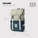Topo Designs Rover Pack Classic Backpack - Daily Daypack for Commutes, Day Trips, Hikes, Iconic Denver Design, PFAS-Free, Fair Trade (Oil Green/Dark Pine)