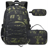 ACESAK Camo Backpack for Boys, Tactical Kids Backpack Boys, School Bags for Boy Children Teens Kids Elementary Middle High School, Military Bookbag and Lunch Bag Pencil Case Set with USB Charging Port