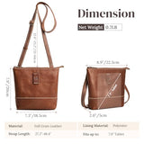 S-ZONE Leather Crossbody Bags for Women Small Over the Shoulder Purses and Handbags Trendy