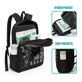 Giwawa Motocross Vehicle Teens School Backpack Set American Flag Canvas Girls Boys School Bags Travel Bookbags 3 in 1