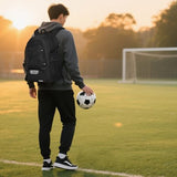 Goloni 30L Sports Backpack with Ball Compartment & Ventilated Shoe Pocket, Waterproof Lightweight Basketball Soccer Volleyball Bag for Youth Boys Girls Men Women,Black