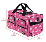 Rockland Rolling Duffel Bag, Pink Dot, 22"