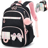 Bluboon Backpack for School Girls Cute Bookbag with Bowknot Lightweight Middle High School BackPack Bags with Laptop Compartments Easy Access Wide-Open Design Mochilas Para Mujer for Travel Daily Use