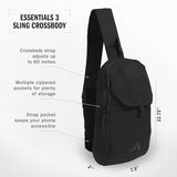 adidas Essentials 3 Crossbody – Sling Bag with Phone Pocket, Black, OSFA
