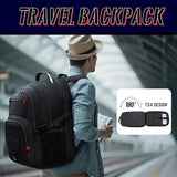JARWAM 18.4-19 Inch Extra Large Gaming Laptop Backpack with LifetimeWarranty, 55L Airline Approved TSA Friendly Carry On Work Travel Computer Bag for Men & Women, Black