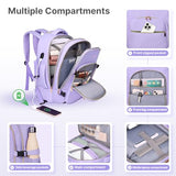 DEVPNR Rolling Backpack for Women, Travel Backpack with Wheels, TaroPurple