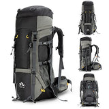 Night Cat Camping Backpacks 90L with Internal Frame Hiking Backpack for Men Women Waterproof Lightweight Breathable Outdoor Mountaineering Traveling