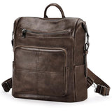 VASCHY Backpack Purse for Women,Vegan Fashion Leather Medium Convertible Ladies Backpack Shoulder Bag for Travel/Work/Diaper Coffee